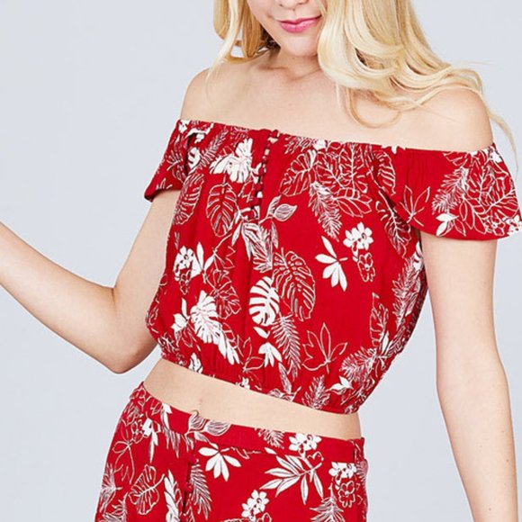 Red 2 piece floral set - Picture 4 of 6